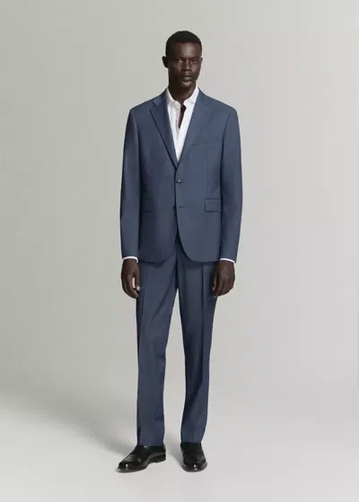 Mango London Regular-fit Suit Blazer In Indigo Blue