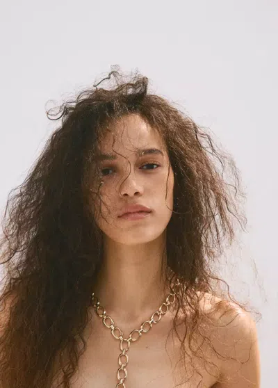 Mango Long Chain Necklace In Gold
