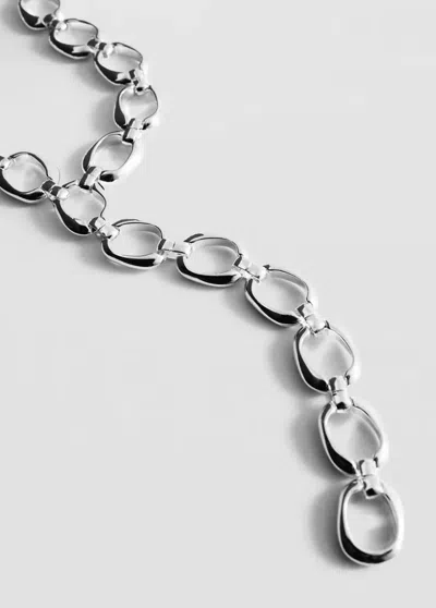 Mango Long Chain Necklace In Silver