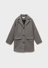 Mango Manteau Long Drap De Laine Marron - Enfants - 13-14 Ans -  Kids In Gray