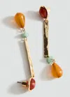 Mango Boucles D'oreilles Pendantes Perles Or - Femme - Taille Unique -
