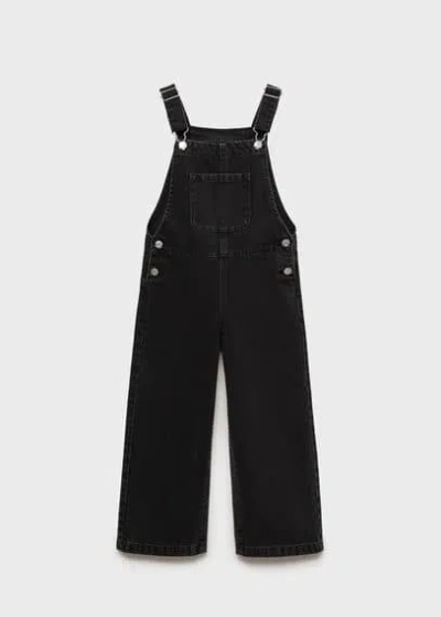 Mango Kids' Long Denim Jumpsuit Black Denim