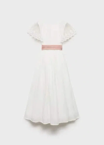 Mango Kids' Long Dress With Bow White