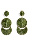 Mango Long Drop Earrings In Black
