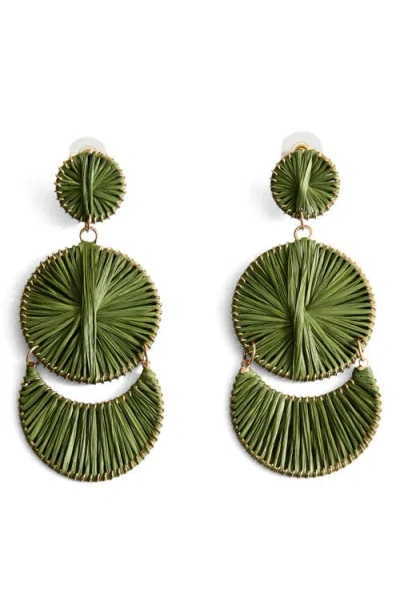 Mango Long Drop Earrings In Black