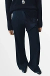 Mango Long Flare Leg Pants In Blue