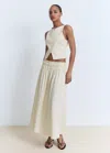 Mango Long Gathered Panel Skirt Beige In Neutral