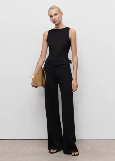 Mango Combinaison Ceinture Boucle Noir - Femme - Xl -  In Black