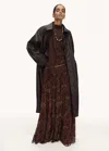 Mango Long Leather-effect Trench Coat In Brown
