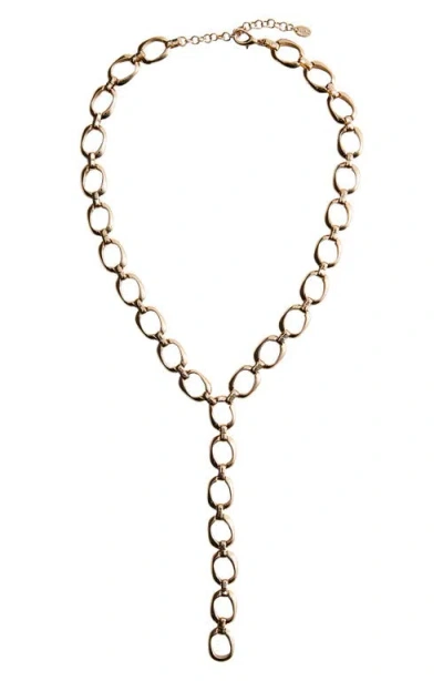 Mango Long Link Y-necklace In Gold