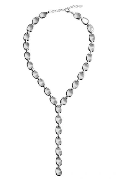 Mango Long Link Y-necklace In Metallic