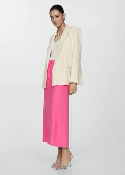 Mango Long Lyocell Skirt  Pink
