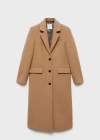 Shop Mango Long Structured Wool Coat Medium Brown