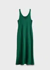 Mango Robe Longue Satinée Vert - Femme - M -  In Green