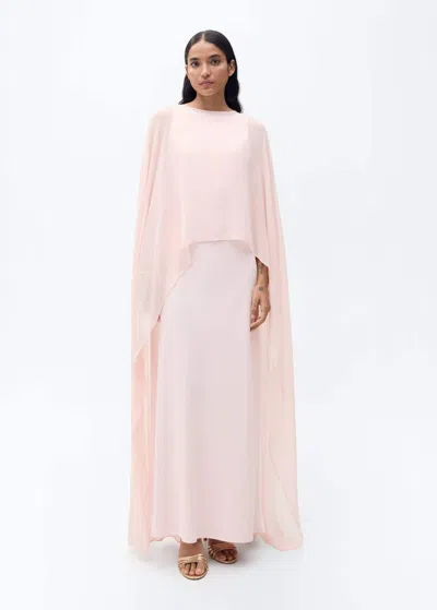 Mango Long Semi-transparent Cape Pastel Pink