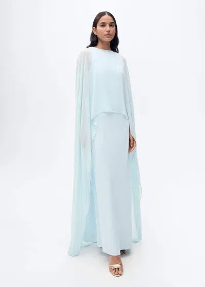 Mango Long Semi-transparent Cape Sky Blue