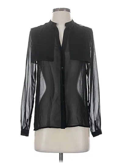 Pre-owned Mango Long Sleeve Blouse In Black