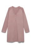 Mango Long Sleeve Cotton Nightgown In Animal Print