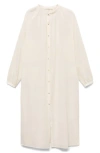 Mango Long Sleeve Cotton Nightgown In Neutral