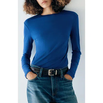 Mango Long Sleeve Fitted T-shirt In Black