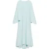 Mango Long Sleeve High Low Maxi Dress In Sky Blue