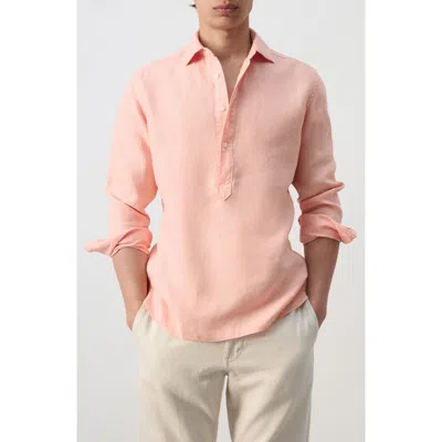 Mango Long Sleeve Linen Polo Shirt In Multi