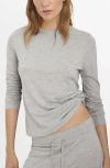 Mango Long Sleeve Lyocell & Cotton Pajama T-shirt In Gray