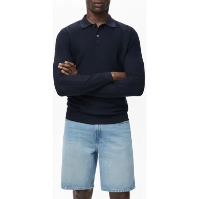 MANGO MANGO LONG SLEEVE PIQUÉ POLO