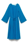 Mango Long Sleeve Pleat Midi Dress