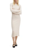 MANGO LONG SLEEVE RIB KNIT DRESS