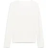 Mango Long Sleeve Rib Sleep T-shirt In White