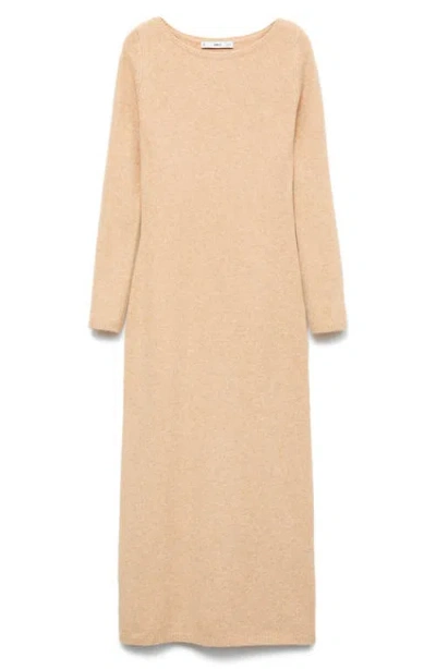 Mango Women's Knit Midi Dress In Medium Brown