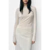 Mango Long Sleeve T-shirt In Ecru