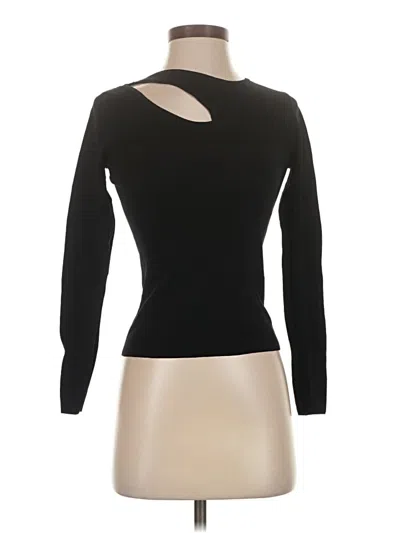 Pre-owned Mango Long Sleeve Top Black Keyhole Neckline Tops