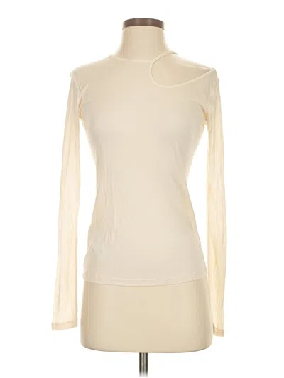 Mango Long Sleeve Top Ivory Turtleneck Tops In White