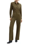 Mango Cotton Pockets Jumpsuit Khaki In Khaki Green