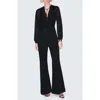 Mango Long Sleeve V-neck Jumpsuit In Black