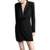 Mango Long Sleeve Wrap Dress In Black