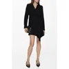 Mango Long Sleeve Wrap Shirtdress In Black