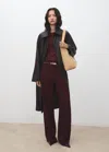 Mango Long-sleeved Fine-knit Sweater Wine In Burgundy