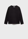 Mango Kids' Long-sleeved T-shirt With Pocket Black