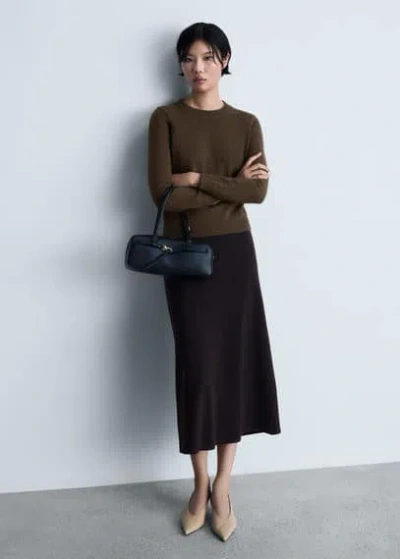 Mango Long-sleeved Wool Sweater Chocolate