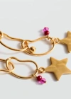 MANGO - BOUCLES D'OREILLES PENDANTES ÉTOILES OR - TAILLE UNIQUE - FEMME