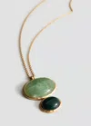 Mango Long Stone Pendant In Gold