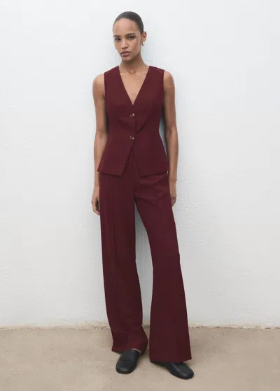 Mango Combinaison Style Tailleur Bordeaux - Femme - M -  In Burgundy