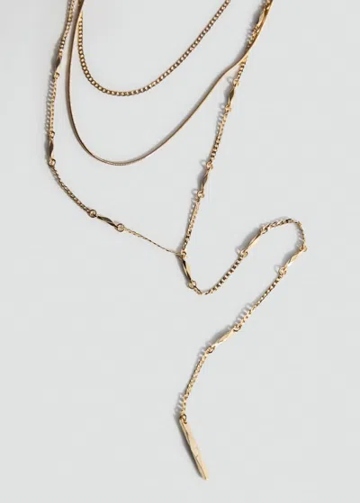 Mango Collier Long Combiné Or - Femme - Taille Unique -  In Gold