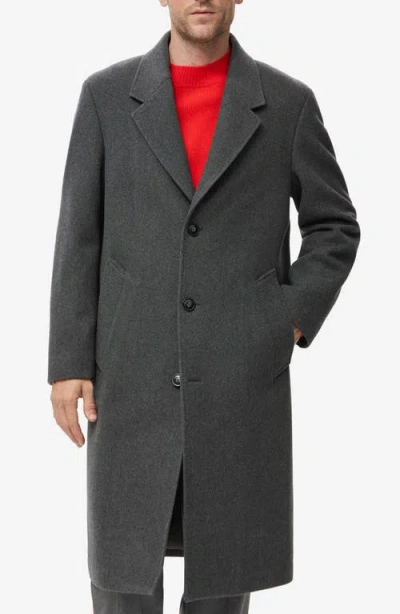 Mango Long Wool Blend Coat In Gray
