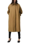 Mango Longline Cotton Trench Coat In Black