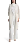 Mango Longline Open Front Cardigan In Ice Grey