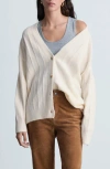 Mango Buttoned Long Cardigan Ecru In Ecru